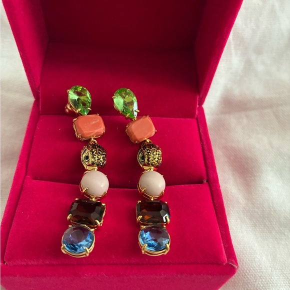 Kurt Geiger Gold-Tone Multicolor Stone Earrings - Picture 7 of 7